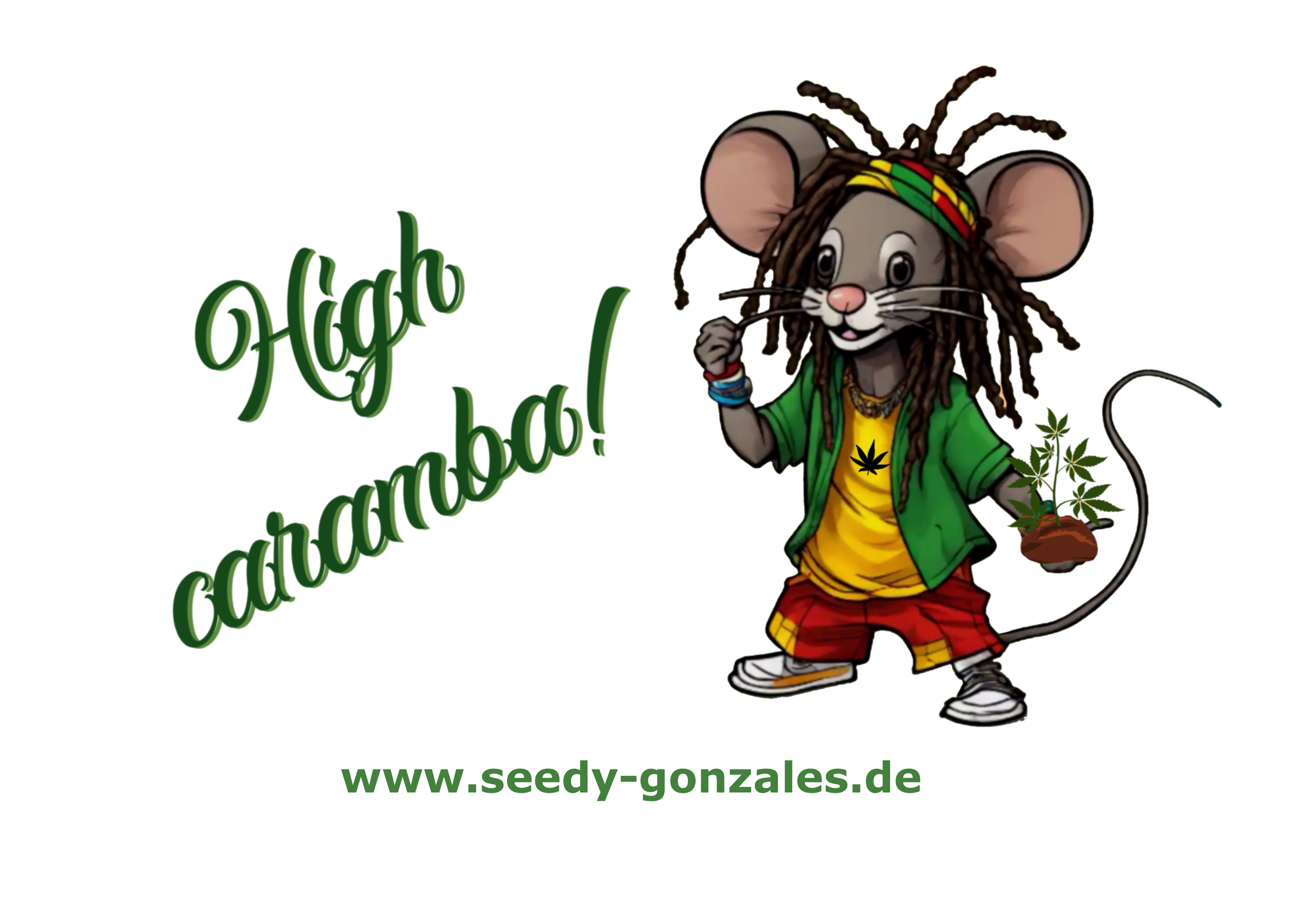 CBD shop - Logo mit website - Seedy Gonzales