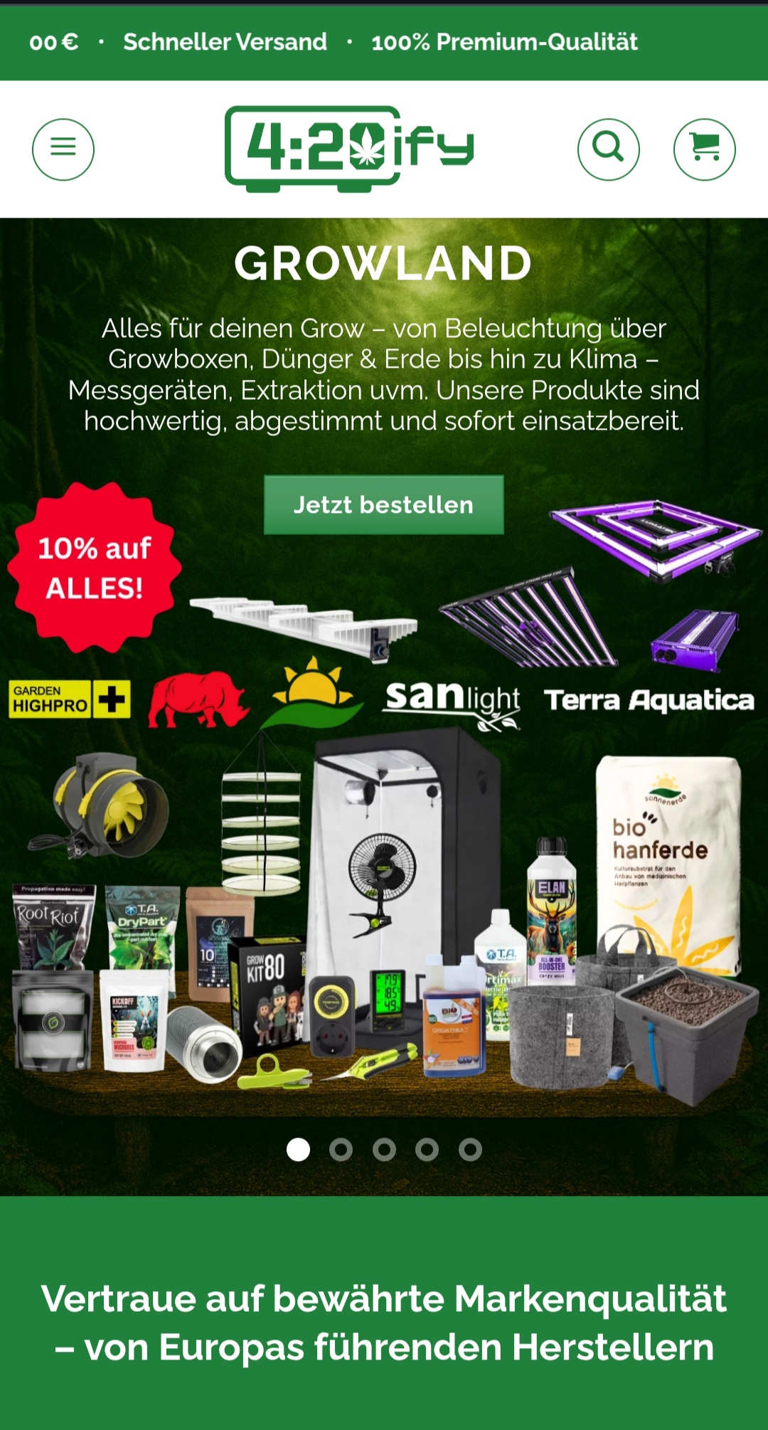 Negozi di canapa - Alles von A-Z an Growzubehör von ausgewählten Marken zu fairen Preisen - 420ify.de