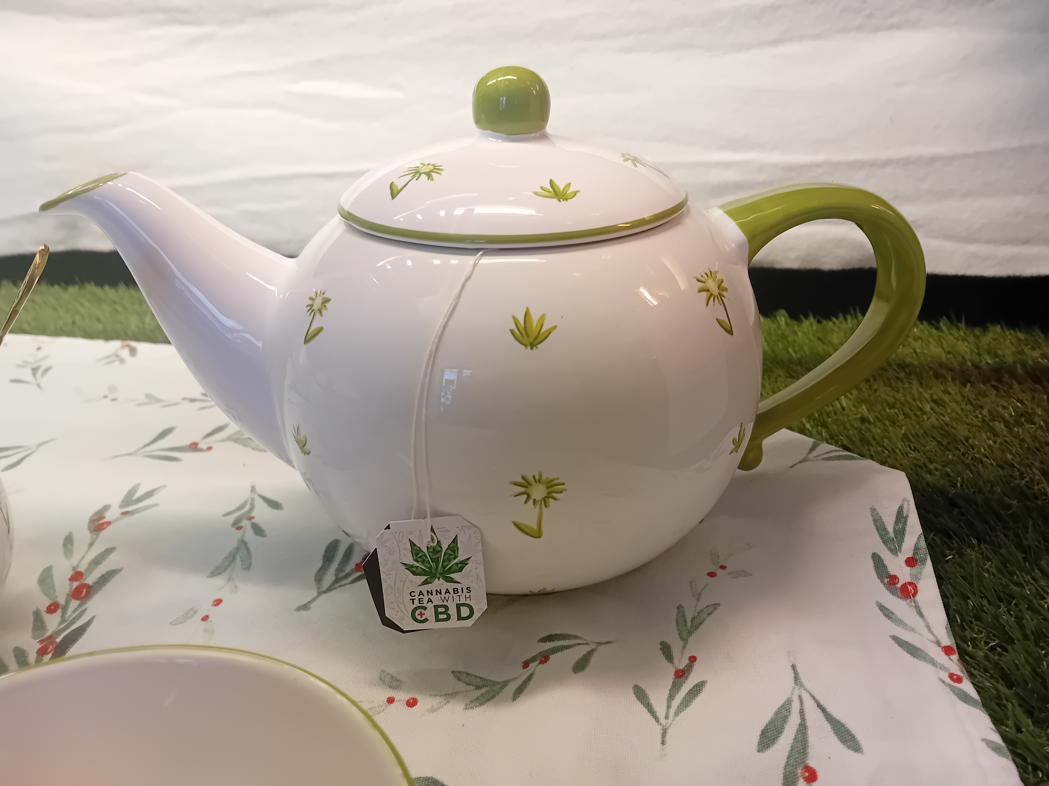 Hanf: Teekanne plus Deckel - Hanf gestreut Teekanne