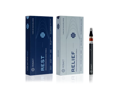 CBD-Shop: RELIEF ist eine tägliche Motivationsformel, die Selbstvertrauen, Neugier, Kreativität, soziale Interaktionen, Konzentration und Risikobereitschaft stärkt. Unsere Vaping-Formel ist nicht für Freizeitzwecke gedacht, bei denen man den ganzen Tag über dampft. Sie soll Sie diskret unterstützen. Sie können je nach Bedarf einfach 3-4 Mal am Tag 2-3 Züge inhalieren.
 - Renact CBD