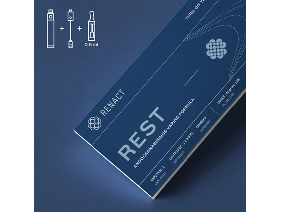 CBD-Shop: REST ist eine tief entspannende Formel, die mentale Entspannung, Stressbewältigung, Angstabbau, körperliche Entspannung und Schlaf fördert. Unsere Dampfformel ist nicht für Freizeitzwecke gedacht, um den ganzen Tag über ständig zu dampfen. Sie unterstützt Sie diskret. Sie können je nach Bedarf einfach 3-4 Mal täglich 2-3 Züge inhalieren.
 - Renact CBD