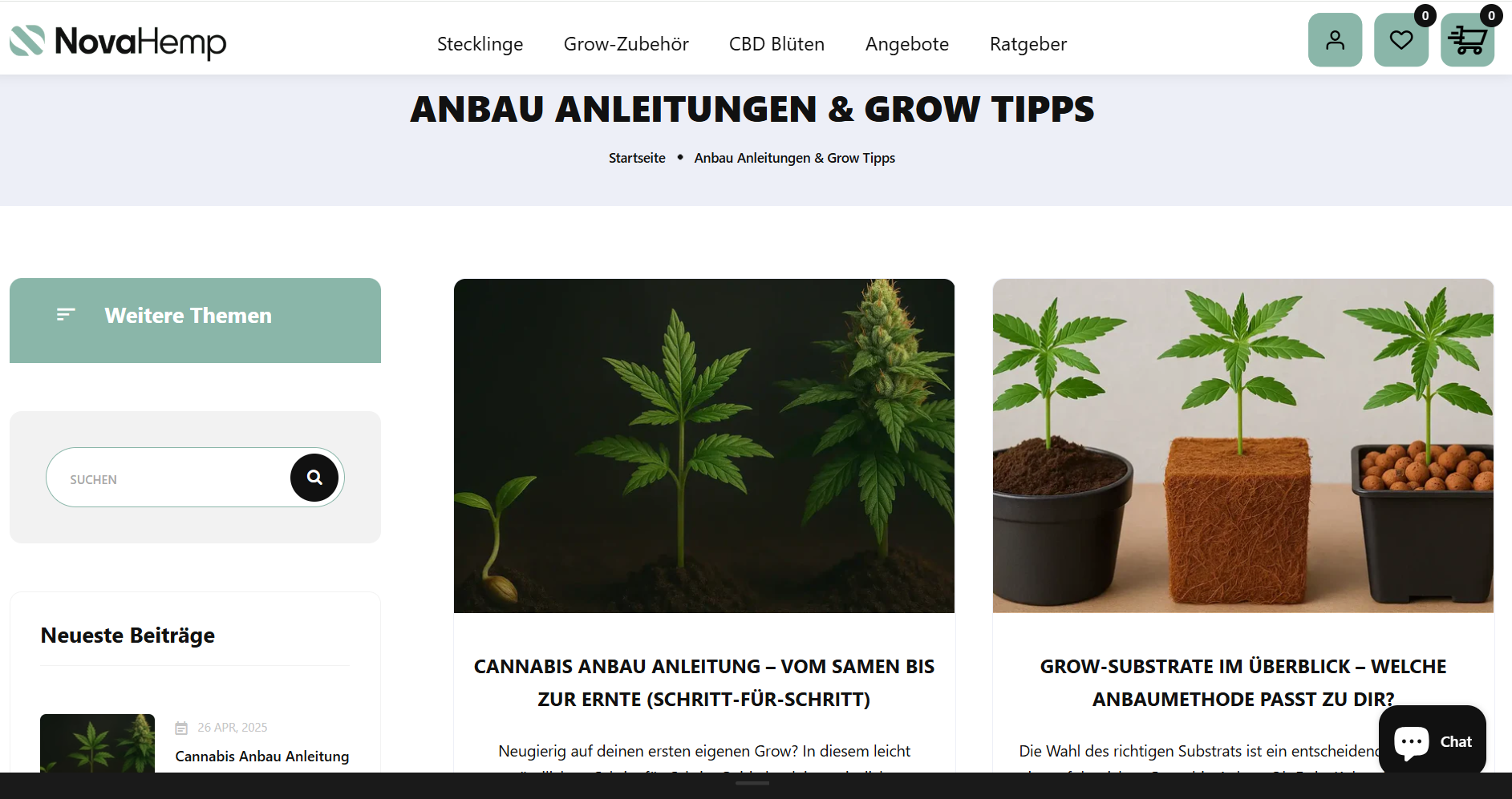 Hanf-Shops - Hanf-Gärtnerei - Hessen Süd - Bei Nova Hemp findest Du einen ausführlichen Ratgeber und Wissensbereich. Dabei sind viele Themen rund um Cannabis und Hanfanbau abgedeckt.  - Nova Hemp