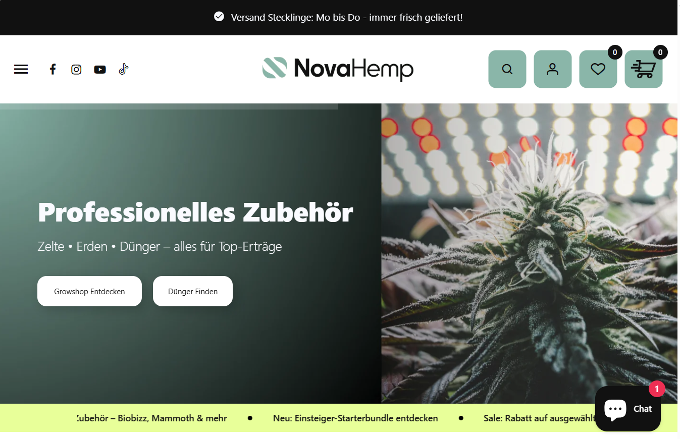 CBD-Shop: Grow Zubehör kaufen bei Nova Hemp. Du findest bei uns Dünger für Cannabisanbau, Substrate und Erden für Cannabis, sowie Growzelte und weiteres Zubehör für den Cannabisanbau. - Nova Hemp
