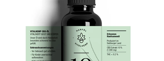 Hanf: VITALHemp CBD-Öl 10% - CBD-Extrakt in Bio-Hanfsamenöl