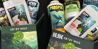 Magasins de chanvre - Abholung - Rhénanie du Nord-Westphalie - Crazy Hills Biologische Düngemittel jetzt im neuen Design im Growshop in Düsseldorf erhältlich. - Urbangrow Growshop Düsseldorf