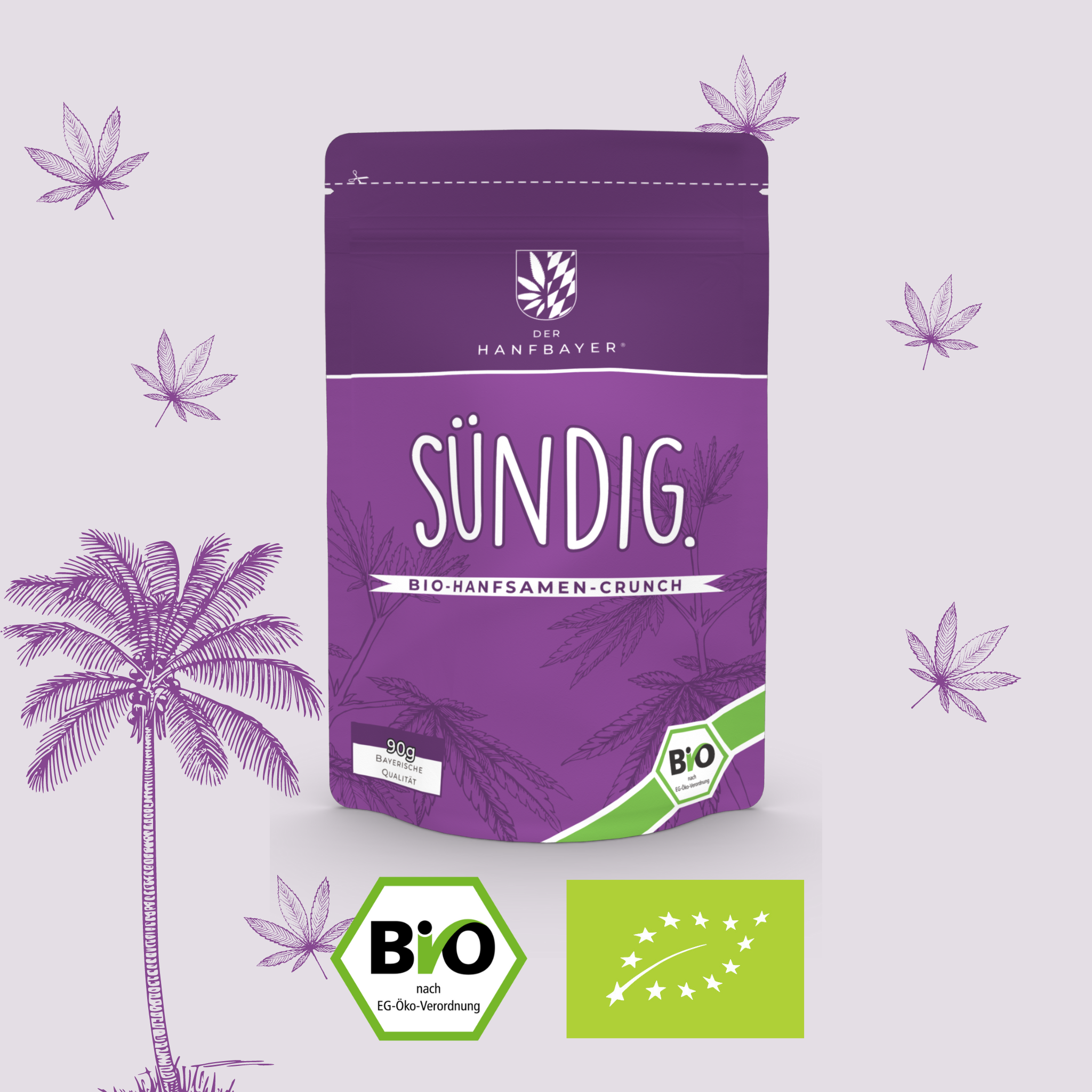 Hanf: Bio Hanfsamen-Crunch 90g - Sündig Bio Hanfsamen-Crunch