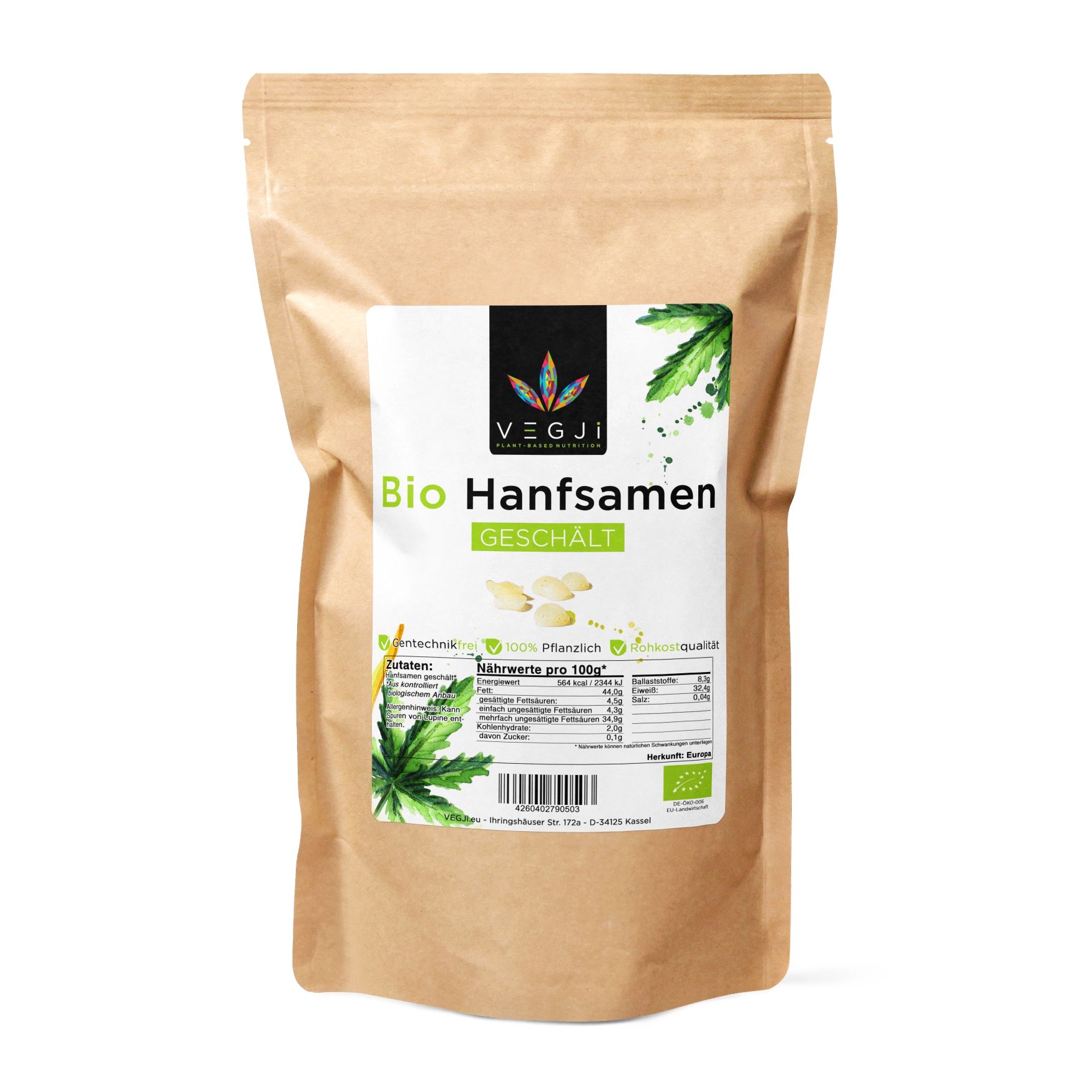 Hanf-Shops - kostenlose Lieferung ab - Deutschland - Bio Hanfsamen geschält aus europäischem Anbau. Zart nussiger Geschmack & hoher Proteingehalt. - Vegan Fitness & Foods