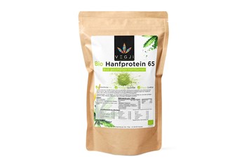 CBD-Shop: Bio Hanfprotein mit 65% aus geschälten Hanfsamen. Aus europäischem Anbau. Mild-nussiger Geschmack für eiine vielseite Anwendung. - Vegan Fitness & Foods