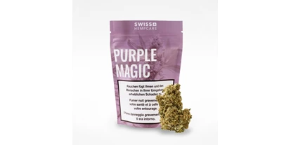 Negozi di canapa - Berna - Das Purple Magic ist geschmacklich intensiv und sehr würzig. Optisch sticht sofort der violette Unterton ins Auge. Bei genauerem Anschauen sind die glänzenden CBD Kristalle nicht zu übersehen. Unsere Blüten sind hochqualitativ und wir garantieren, dass die Herstellung zu 100% in der Schweiz erfolgt. Von Süß bis herbe, wir bieten hervorragende Produkte für jeden Geschmack an. - Swiss Hempcare